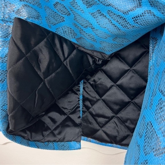 Annakiki Oversized Double Breasted Snake Skin Faux Leather Blazer - Picture 10 of 12